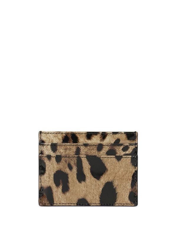Dolce & Gabbana Brown Leopard Print Leather Card Holder | Browns Wallets & Purses