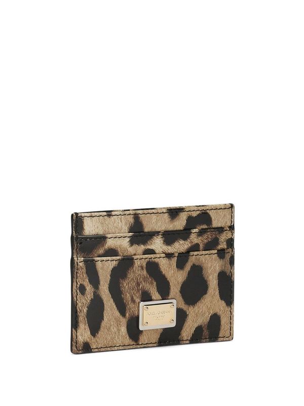 Dolce & Gabbana Brown Leopard Print Leather Card Holder | Browns Wallets & Purses