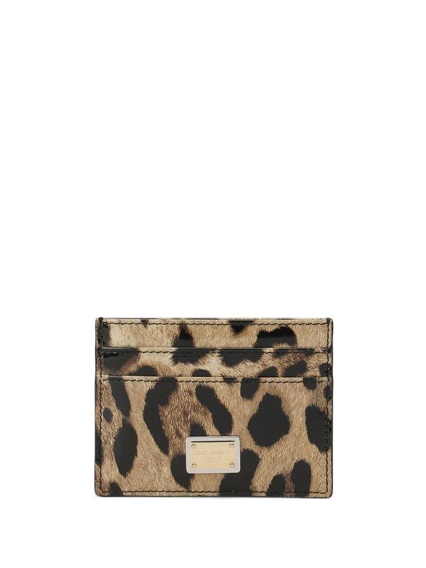 Dolce & Gabbana Brown Leopard Print Leather Card Holder | Browns Wallets & Purses