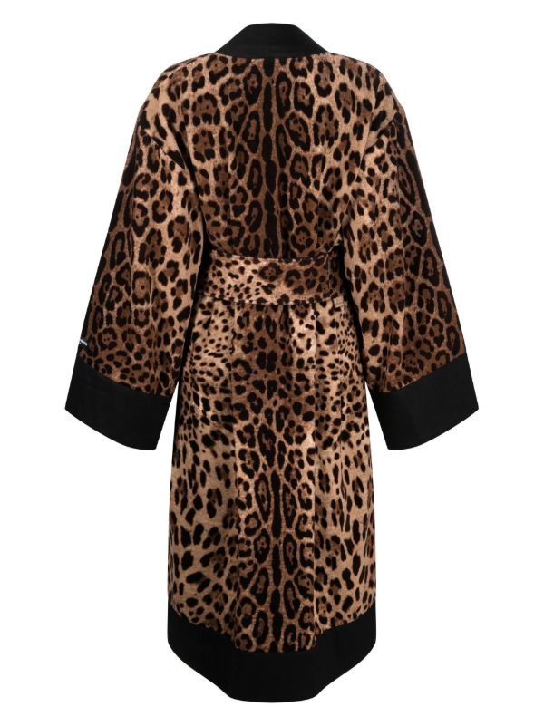 Dolce & Gabbana Brown Leopard Print Robe | Browns Dressing Gowns & Robes