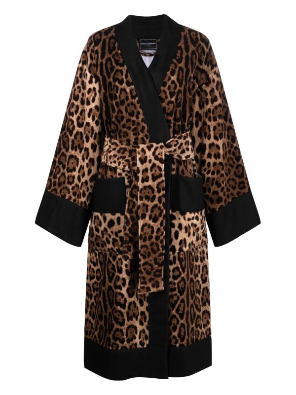 Dolce & Gabbana Brown leopard print robe | Browns Dressing Gowns & Robes