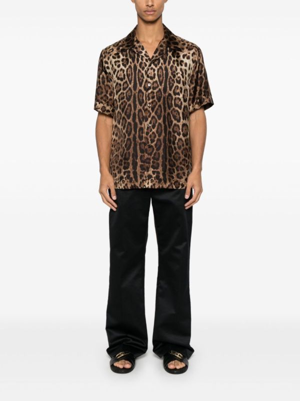 Dolce & Gabbana Brown Leopard-Print Shirt | Browns Shirts