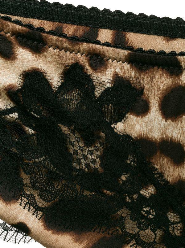 Dolce & Gabbana Brown Leopard-Print Silk Briefs | Browns Panties