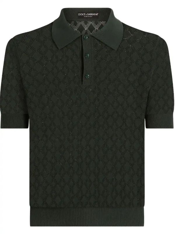 Dolce & Gabbana Cotton Openwork Polo Shirt | Browns Polo Shirts