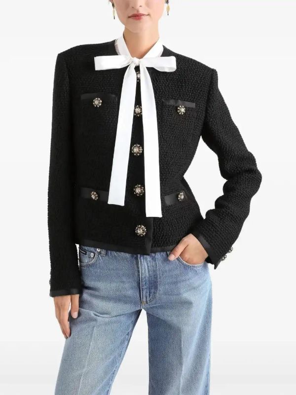 Dolce & Gabbana Cropped Tweed Jacket | Browns Tweed Jackets