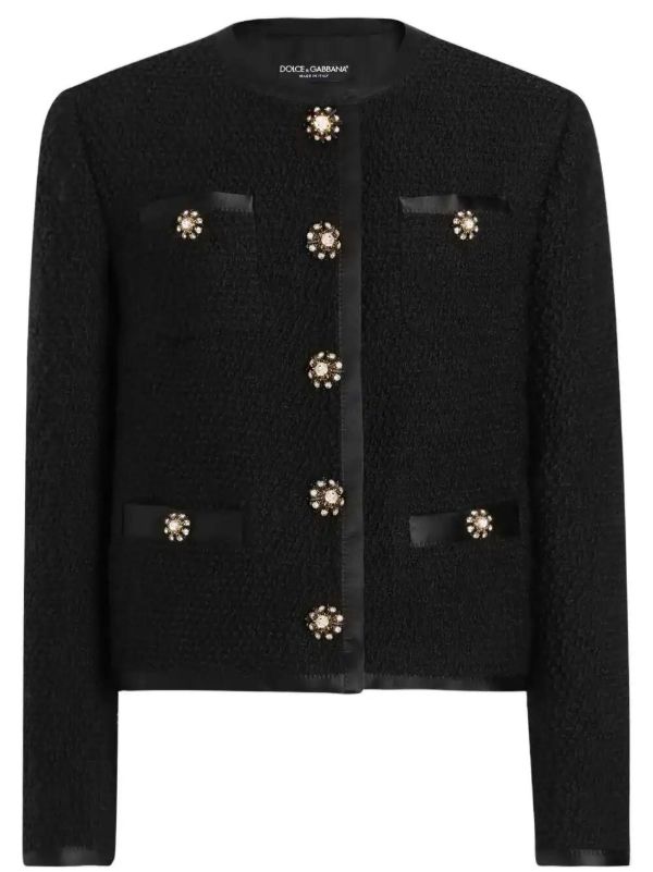 Dolce & Gabbana Cropped Tweed Jacket | Browns Tweed Jackets