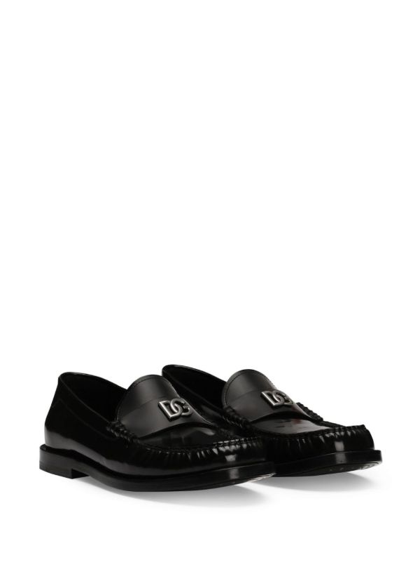 Dolce & Gabbana DG-Appliqué Leather Sneakers | Browns Loafers