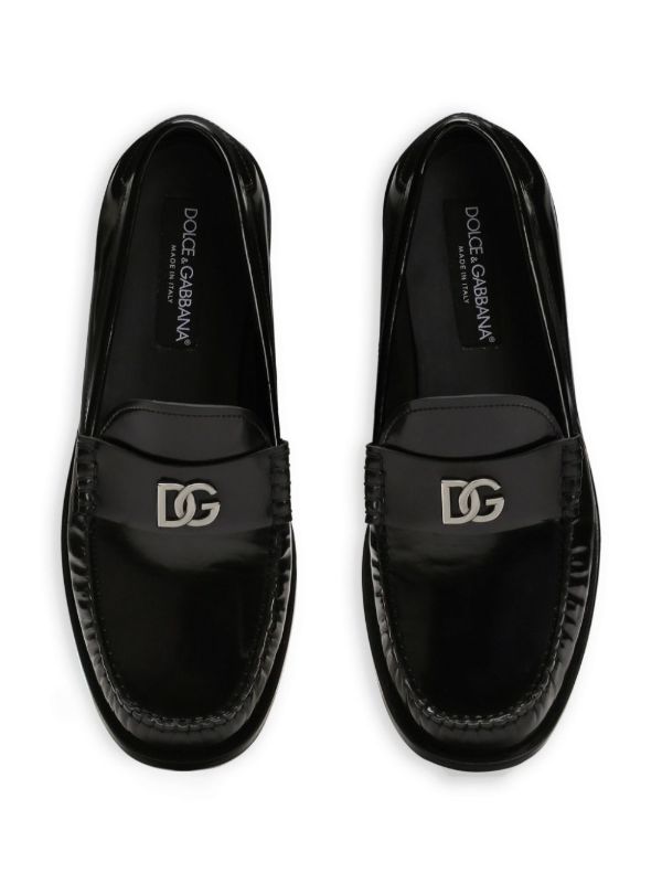 Dolce & Gabbana DG-Appliqué Leather Sneakers | Browns Loafers