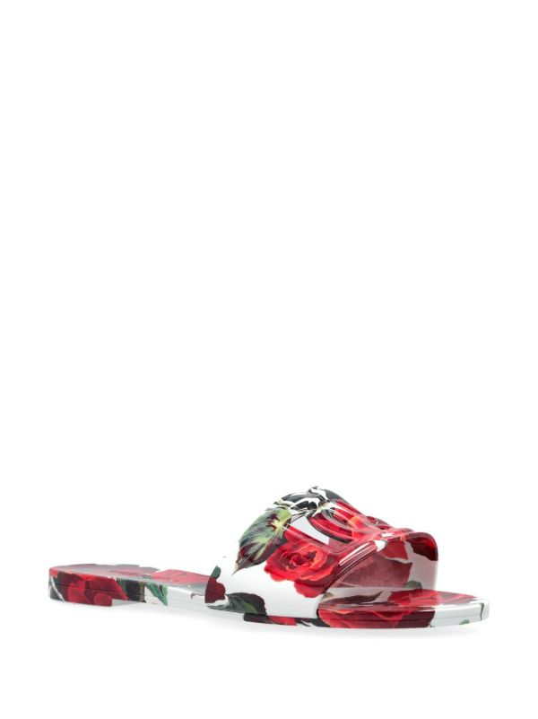 Dolce & Gabbana DG Floral-Print Slides | Browns Flip Flops & Slides
