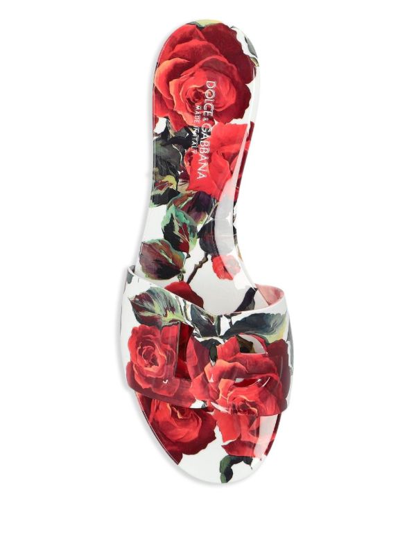 Dolce & Gabbana DG Floral-Print Slides | Browns Flip Flops & Slides