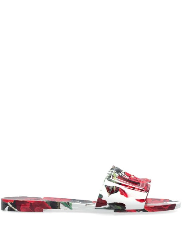 Dolce & Gabbana DG Floral-Print Slides | Browns Flip Flops & Slides