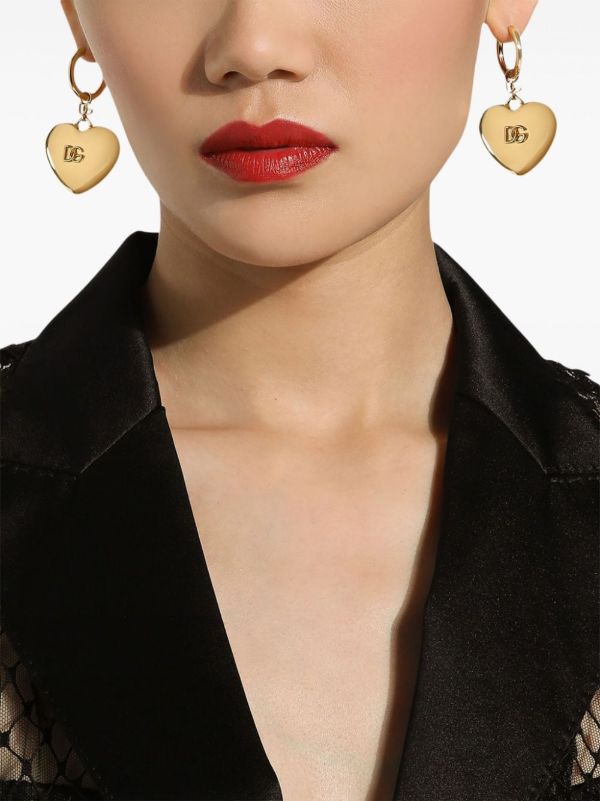 Dolce & Gabbana DG Logo Heart Drop Earrings | Browns Earrings