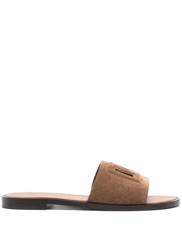 Dolce & Gabbana DG Logo Suede Slides | Browns Flip Flops & Slides