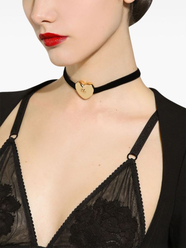 Dolce & Gabbana DG Logo Velvet Necklace | Browns Necklaces