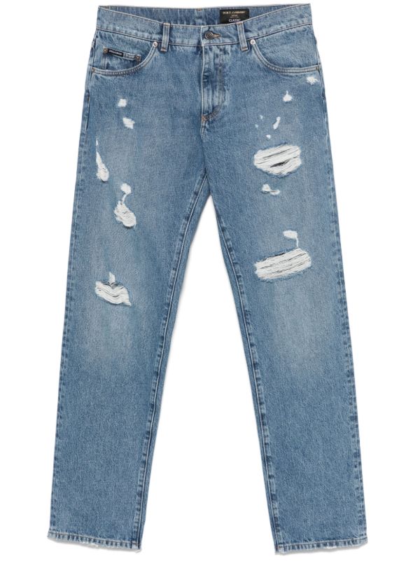 Dolce & Gabbana Distressed Straight Jeans | Browns Regular & Straight-Leg Jeans