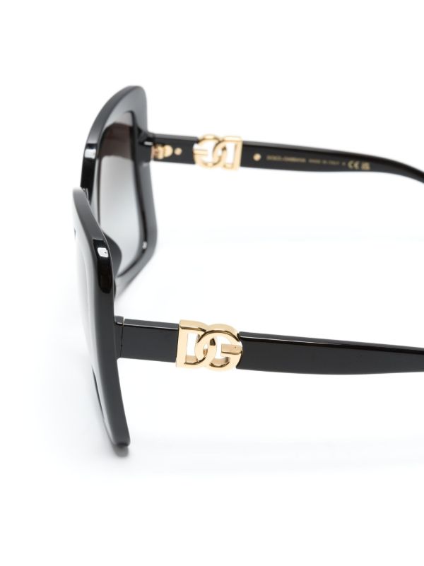 Dolce & Gabbana Eyewear Black Butterfly-Frame Sunglasses | Browns Sunglasses
