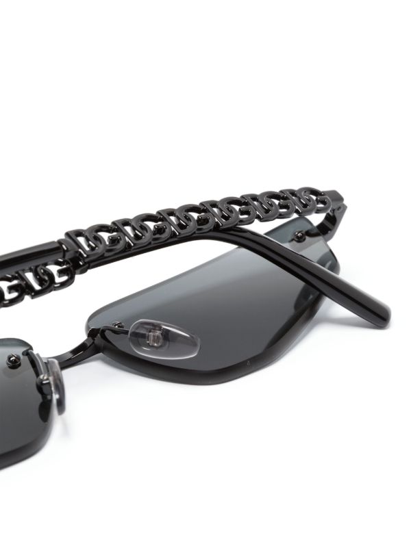 Dolce & Gabbana Eyewear Black DG Essentials Geometric-Frame Sunglasses | Browns Sunglasses