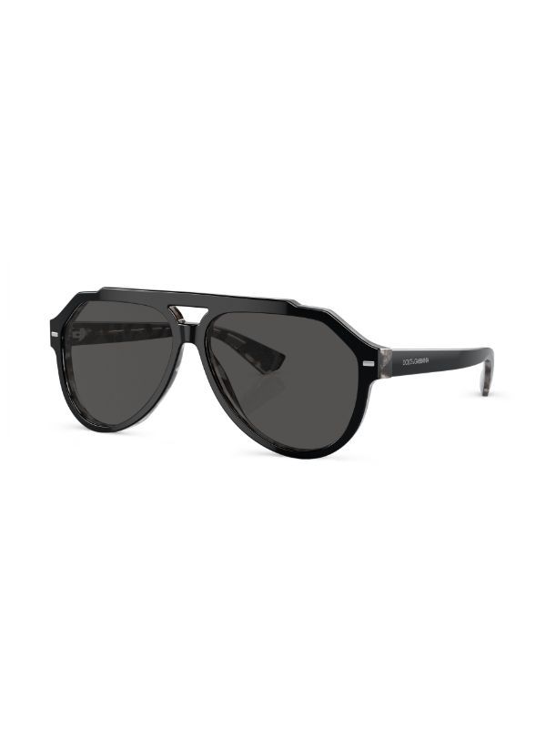 Dolce & Gabbana Eyewear Black Pilot-Frame Tinted Sunglasses | Browns Sunglasses
