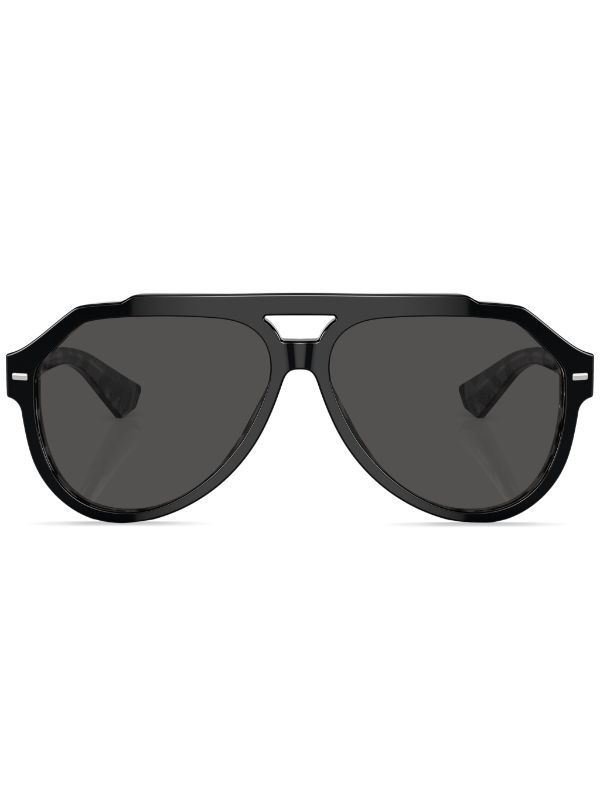 Dolce & Gabbana Eyewear Black Pilot-Frame Tinted Sunglasses | Browns Sunglasses