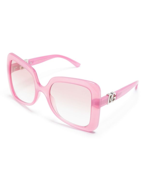 Dolce & Gabbana Eyewear Pink DG Devotion Oversized-Frame Sunglasses | Browns Sunglasses