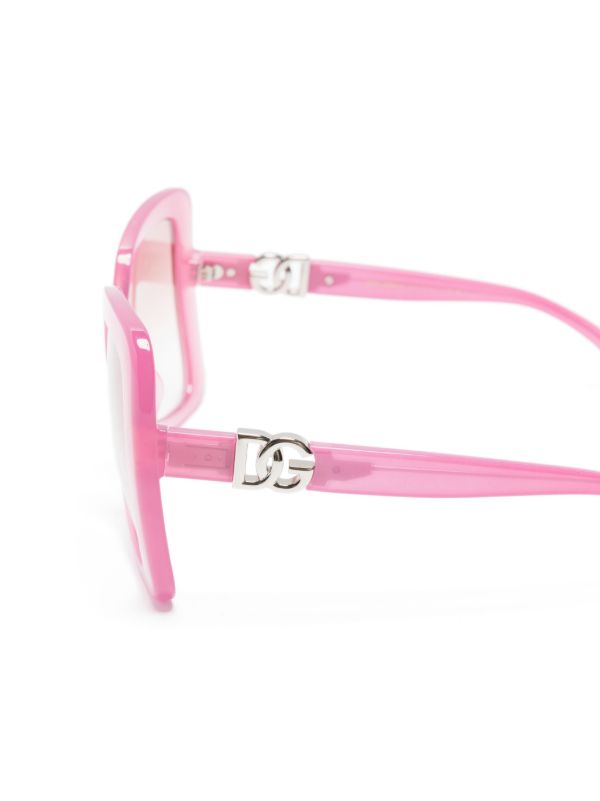 Dolce & Gabbana Eyewear Pink DG Devotion Oversized-Frame Sunglasses | Browns Sunglasses
