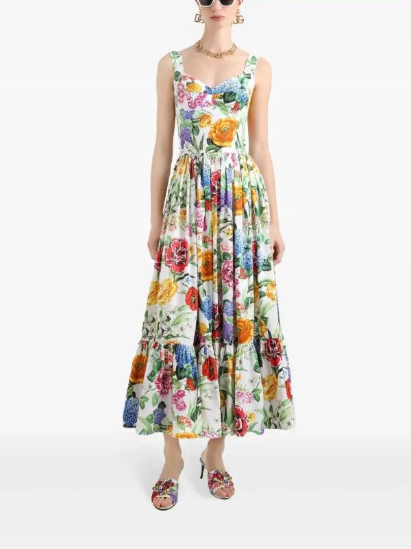 Dolce & Gabbana Floral-Print Corset Maxi Dress | Browns Cocktail & Party Dresses