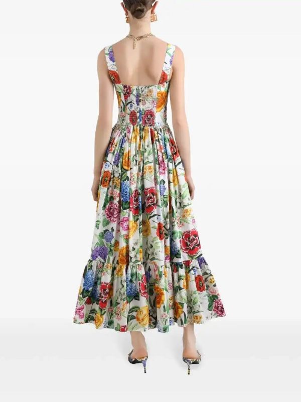 Dolce & Gabbana Floral-Print Corset Maxi Dress | Browns Cocktail & Party Dresses