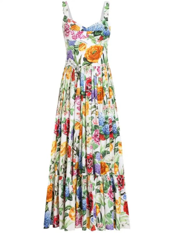 Dolce & Gabbana Floral-Print Corset Maxi Dress | Browns Cocktail & Party Dresses