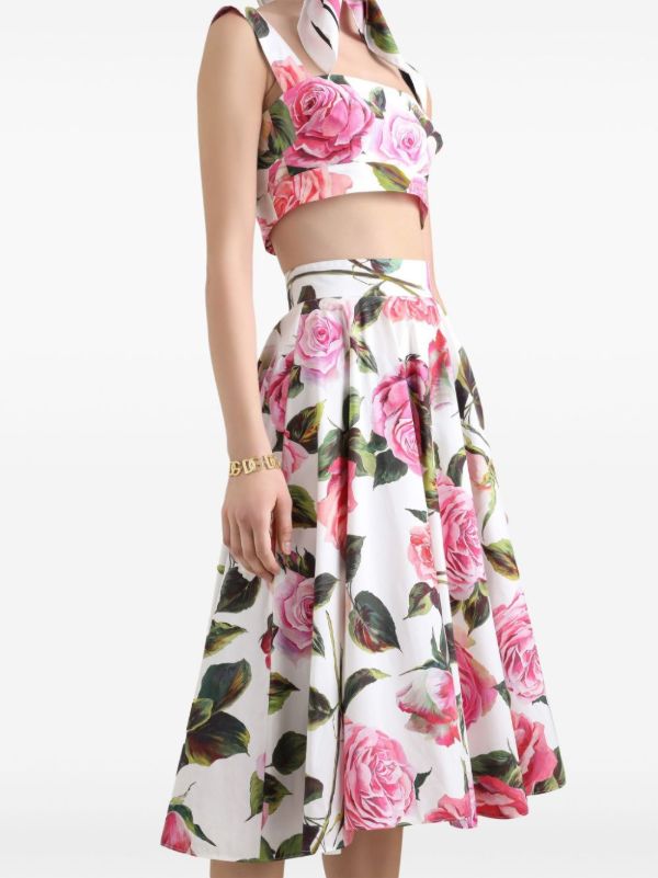 Dolce & Gabbana Floral-Print Midi Skirt | Browns A-Line Skirts