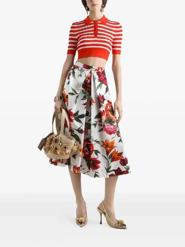 Dolce & Gabbana Floral-print Midi Skirt | Browns A-Line Skirts