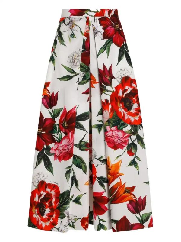 Dolce & Gabbana floral-print midi skirt | Browns A-Line Skirts