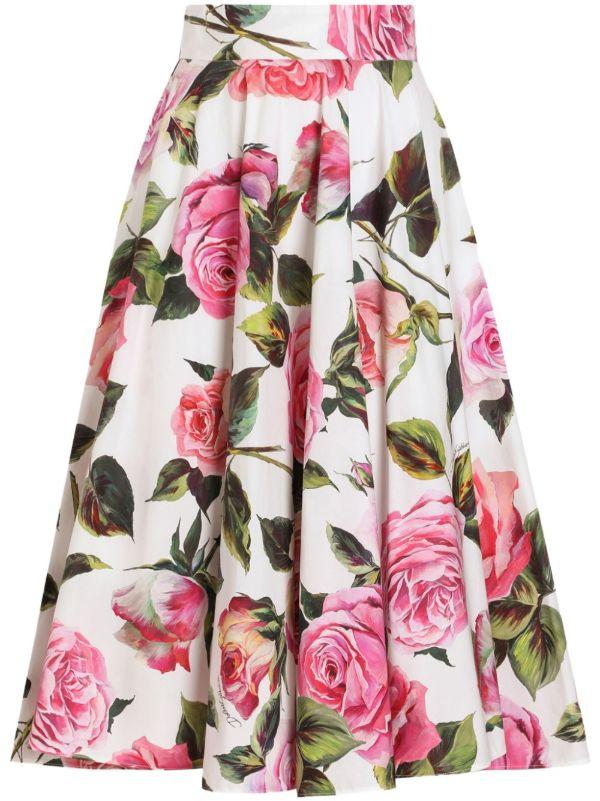 Dolce & Gabbana Floral-Print Midi Skirt | Browns A-Line Skirts