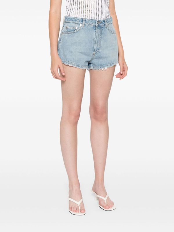 Dolce & Gabbana Frayed Cotton Denim Shorts | Browns Denim Shorts
