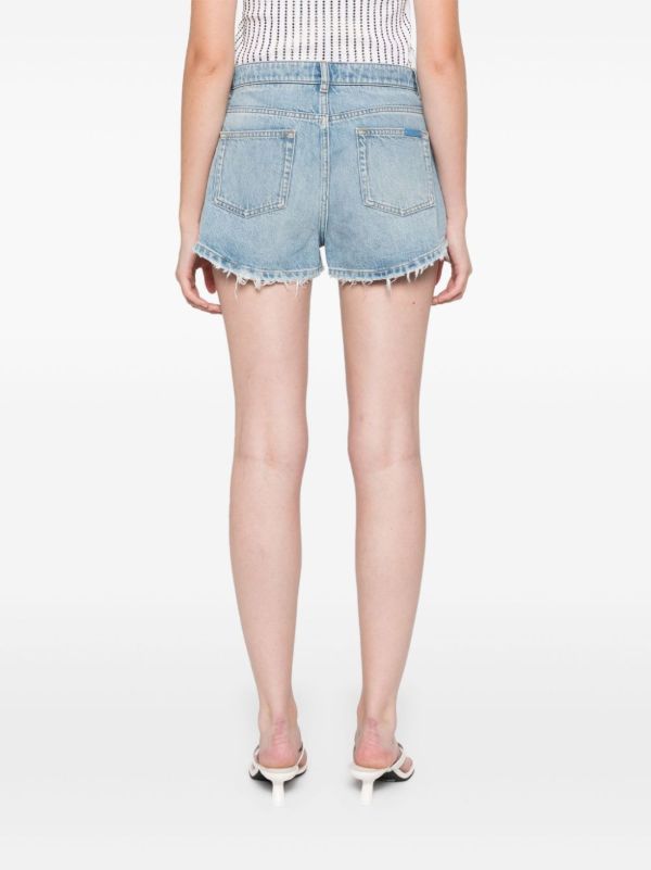 Dolce & Gabbana Frayed Cotton Denim Shorts | Browns Denim Shorts