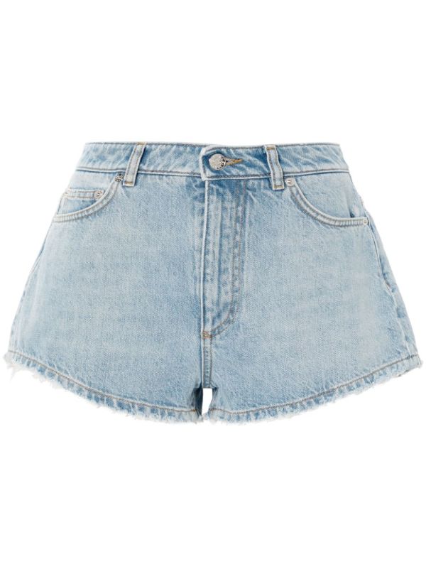 Dolce & Gabbana Frayed Cotton Denim Shorts | Browns Denim Shorts