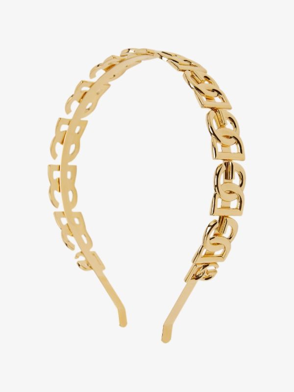 Dolce & Gabbana gold tone DG logo headband | Browns Hair Accessories