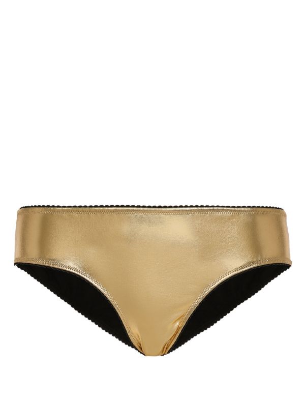Dolce & Gabbana Gold-Tone Low-Rise Metallic Briefs | Browns Panties