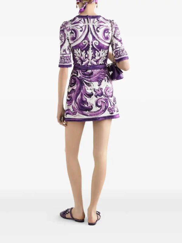 Dolce & Gabbana Graphic-print Mini Dress | Browns Day Dresses