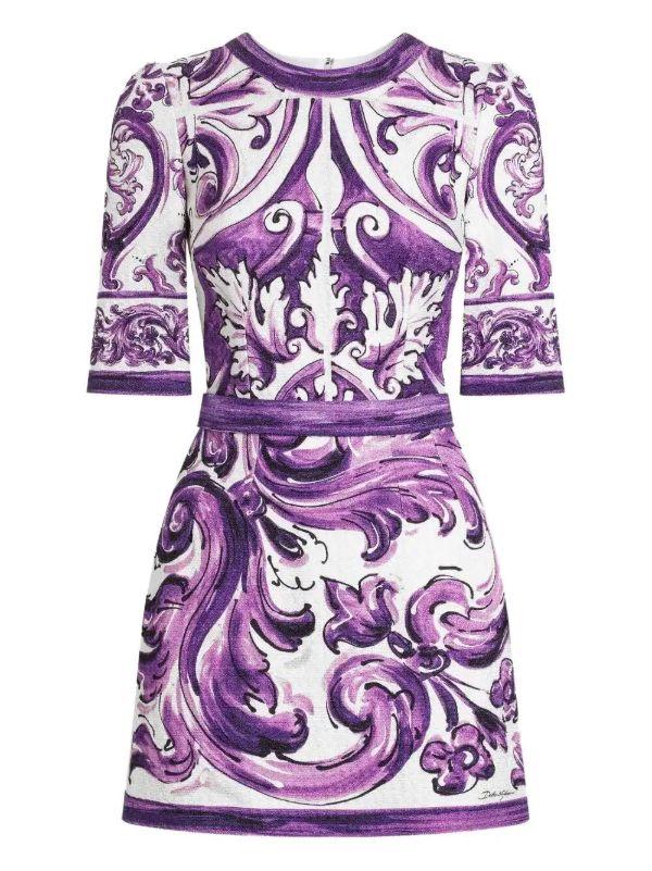 Dolce & Gabbana graphic-print mini dress | Browns Day Dresses