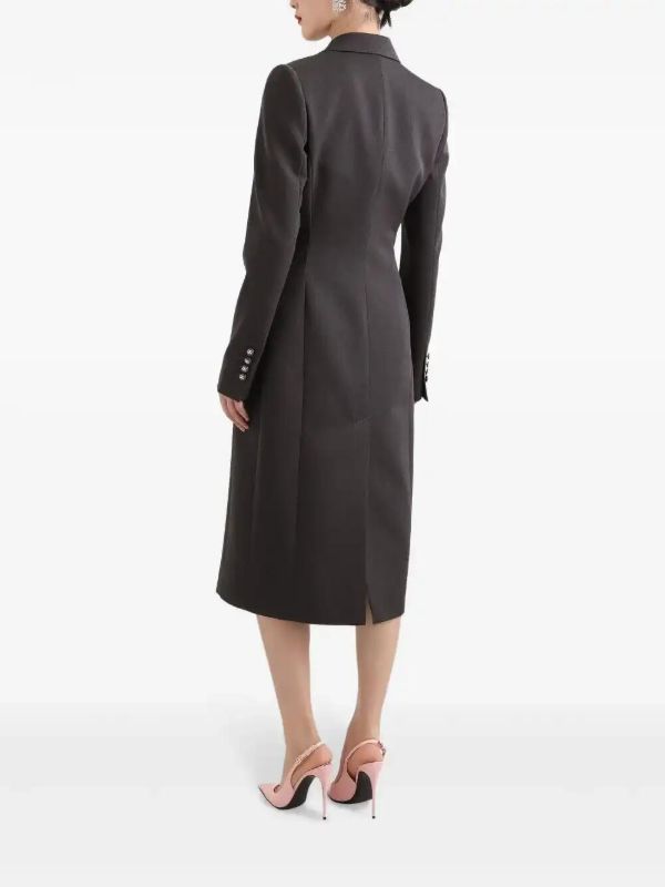 Dolce & Gabbana Grey Double-Breasted Wool Coat | Browns Double Breasted & Peacoats