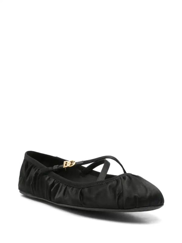 Dolce & Gabbana Logo-buckle Ballet Flats | Browns Ballerina Shoes