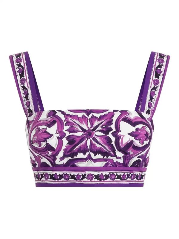 Dolce & Gabbana Majolica-print bralette top | Browns Tops