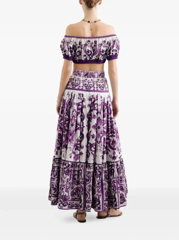 Dolce & Gabbana Majolica-print Maxi Skirt | Browns Pleated Skirts