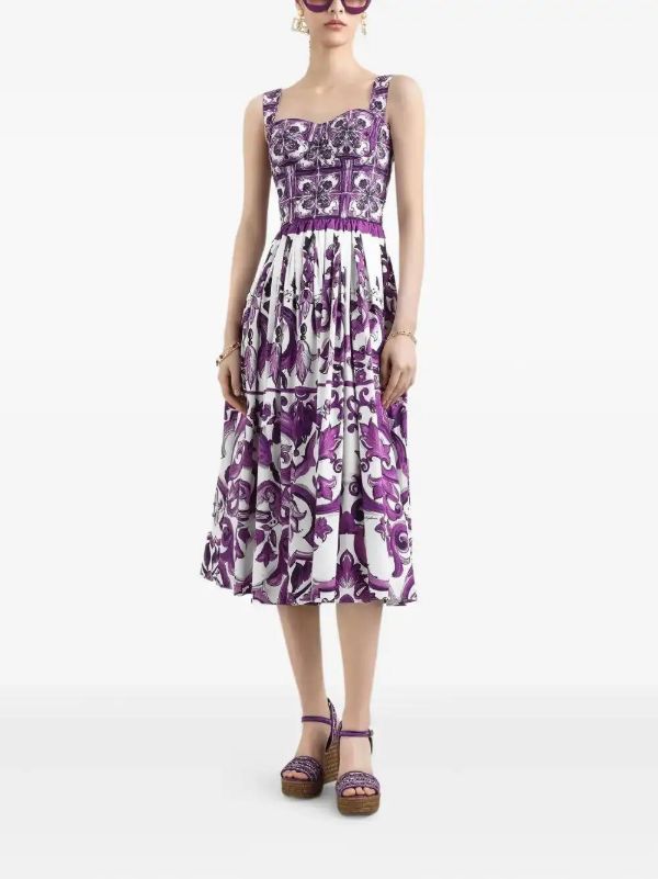 Dolce & Gabbana Majolica-print Midi Dress | Browns Day Dresses