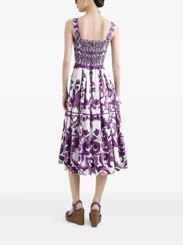 Dolce & Gabbana Majolica-print Midi Dress | Browns Day Dresses
