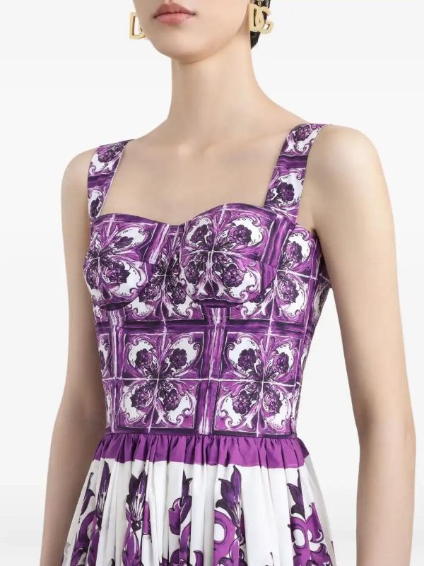Dolce & Gabbana Majolica-print Midi Dress | Browns Day Dresses