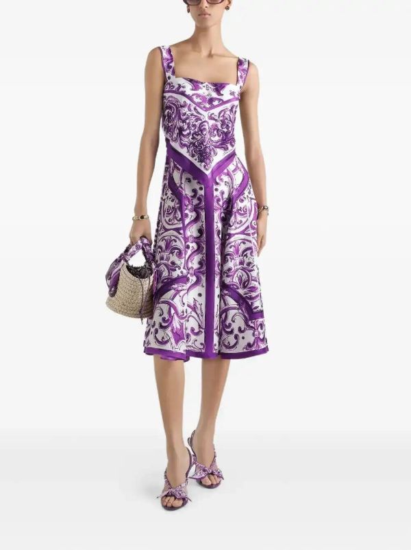 Dolce & Gabbana Majolica-print Midi Dress | Browns Day Dresses