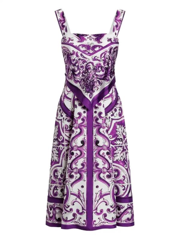 Dolce & Gabbana Majolica-print midi dress | Browns Day Dresses