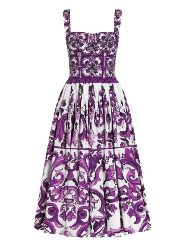 Dolce & Gabbana Majolica-print midi dress | Browns Day Dresses