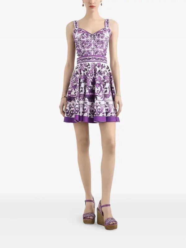 Dolce & Gabbana Majolica-print Mini Dress | Browns Day Dresses